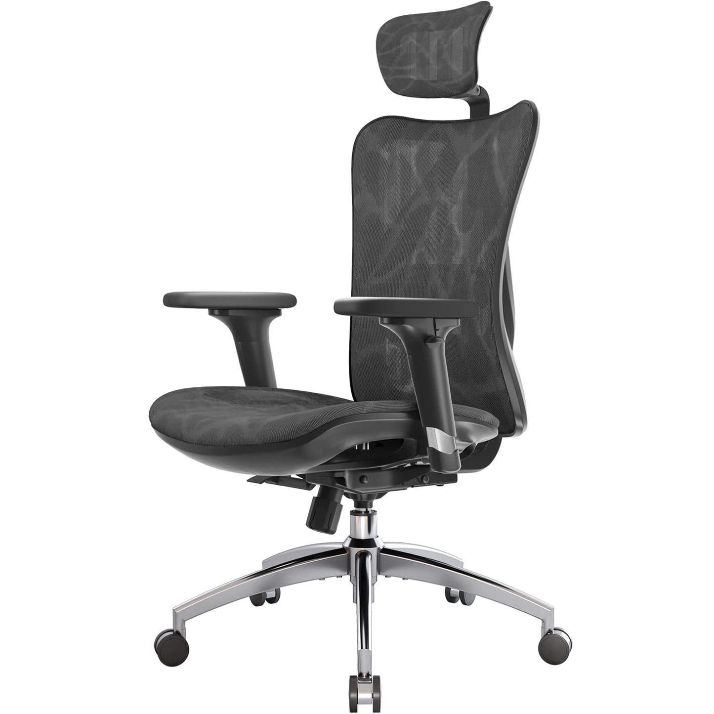 Ergonomic Mesh Office Chair with Adjustable Lumbar Support, 3D Armrests & High Back – Black