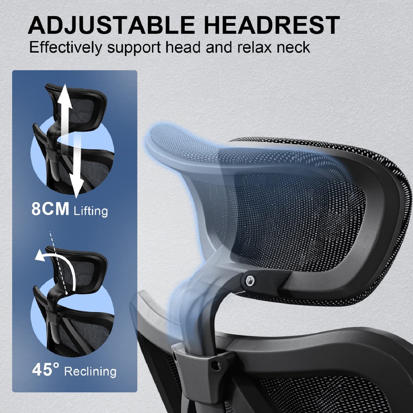 Ergonomic Mesh Office Chair with Adjustable Lumbar Support, 3D Armrests & High Back – Black