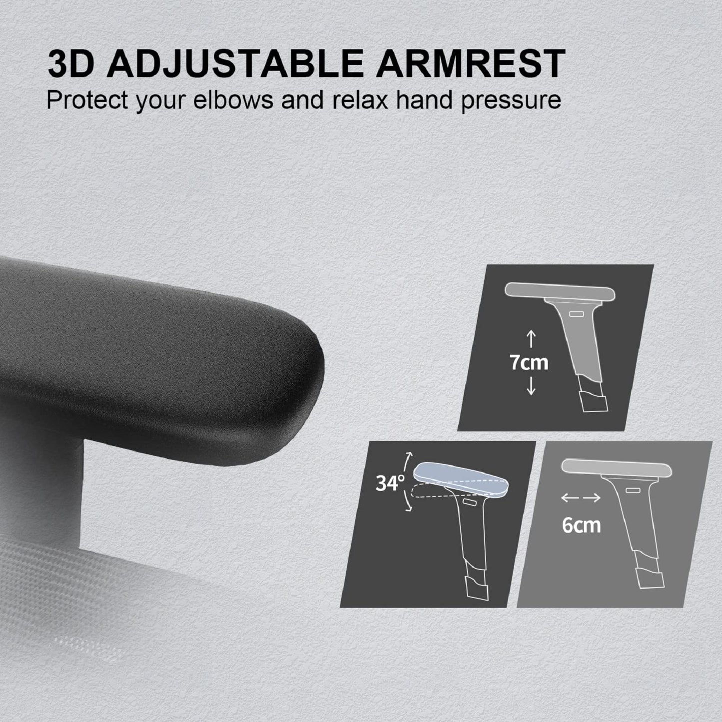 Ergonomic Mesh Office Chair with Adjustable Lumbar Support, 3D Armrests & High Back – Black